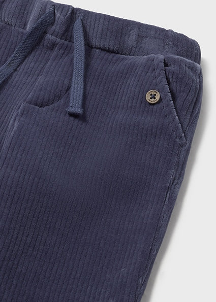 Blueberry Sand Plaid Shirt & Navy Corduroy Pant Set