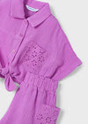 Girls’ Orchid-Colored Two-Piece Eyelet Set image 1