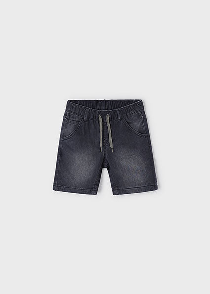 Stripe Tee & Dark Grey Denim Shorts image 1