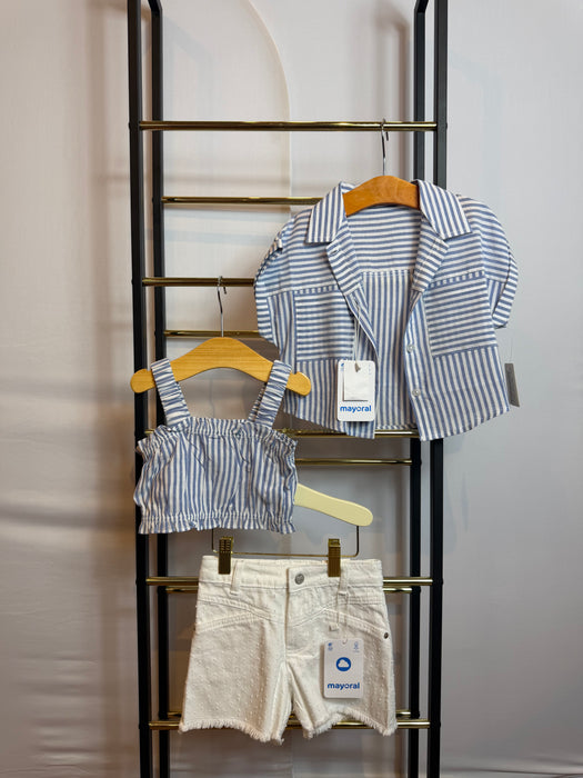 Breezy Striped & Denim 3-Piece Set
