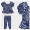 Navy Speckled Smock Top & Matching Pants image 0