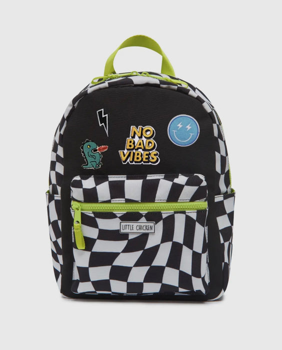 checkered backpack mini MINI No Bad Vibes Patched Checkered Backpack– Different Strokes for Little Folks