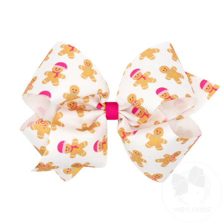 Pink Printed Christmas Bows image 3