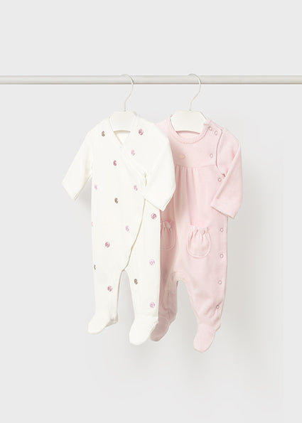 Ivory Polka Dot Wrap Footie