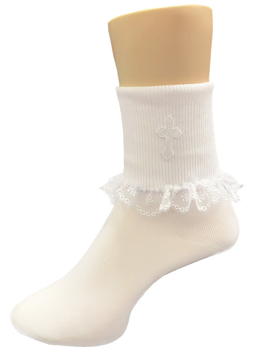 Embroidered Cross & Lace Socks 2024 image 0