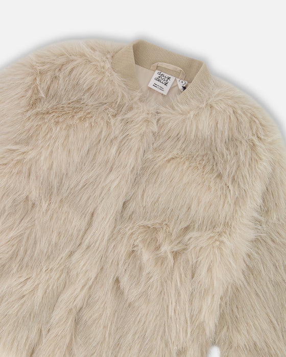 Snowflake Sparkle Faux Fur Jacket