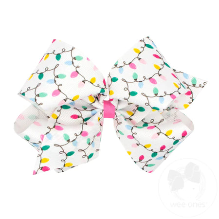 Pink Printed Christmas Bows image 5