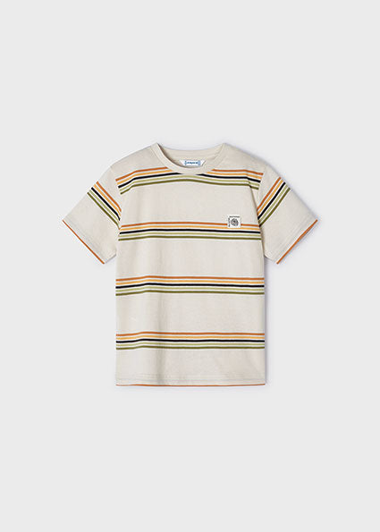 Stripe Tee & Dark Grey Denim Shorts image 0