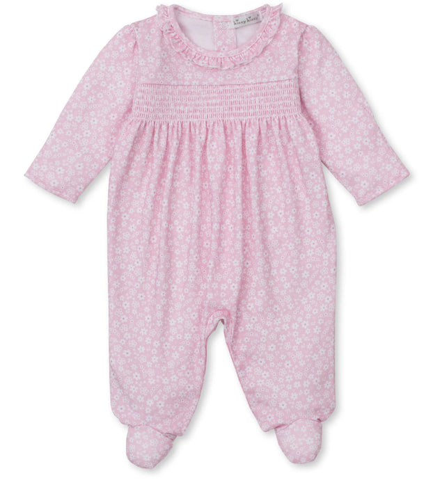 Pink Daisy Smocked Footie