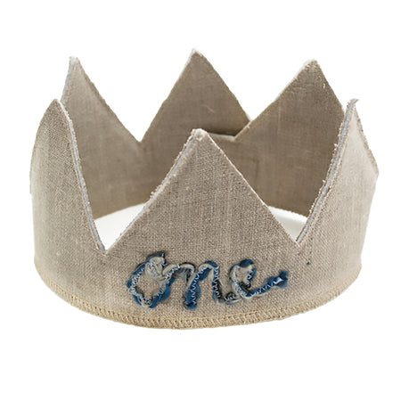 Oatmeal & Blue One Crown image 0