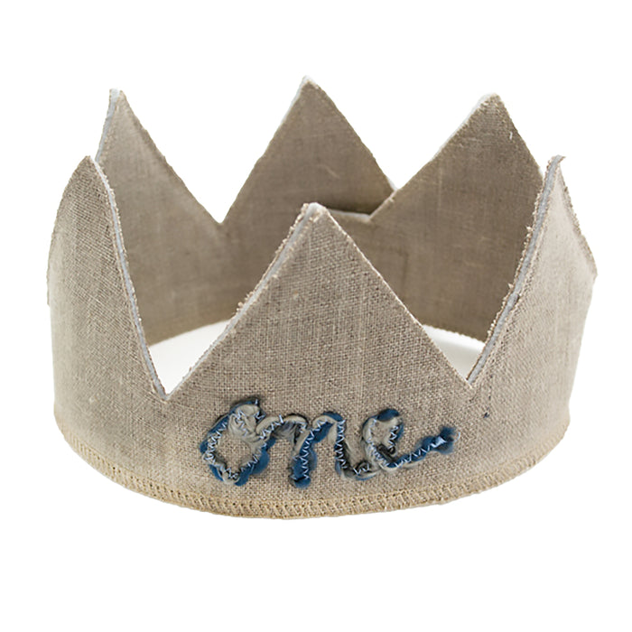 Oatmeal & Blue One Crown image 0