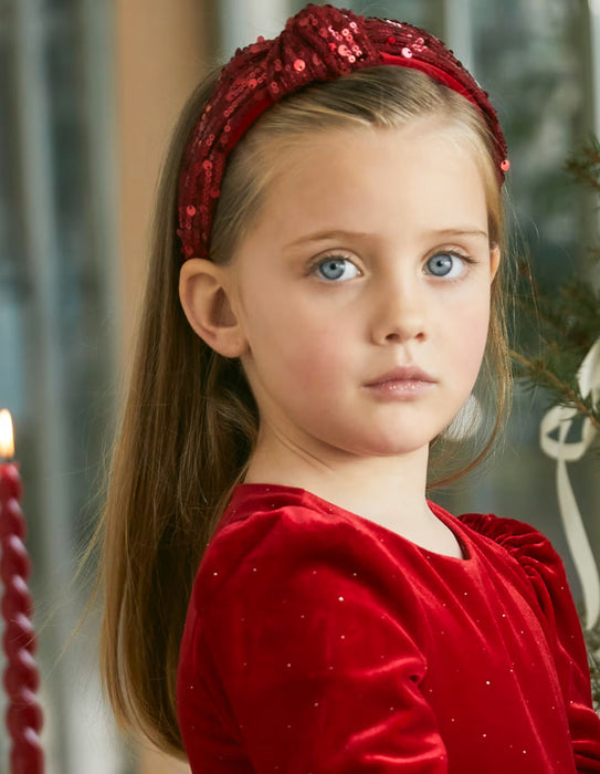 Red Sequin Knot Headband image 1