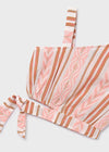 Striped One-Shoulder Top & Matching Shorts Set image 3