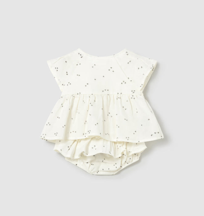 Mayoral Baby Printed Two-Piece Bloomer Set Cream