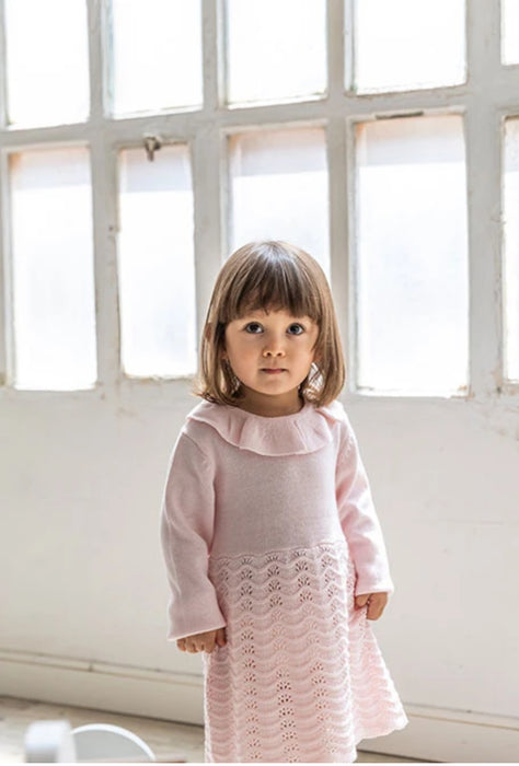 Pink Knit Ruffle Dress