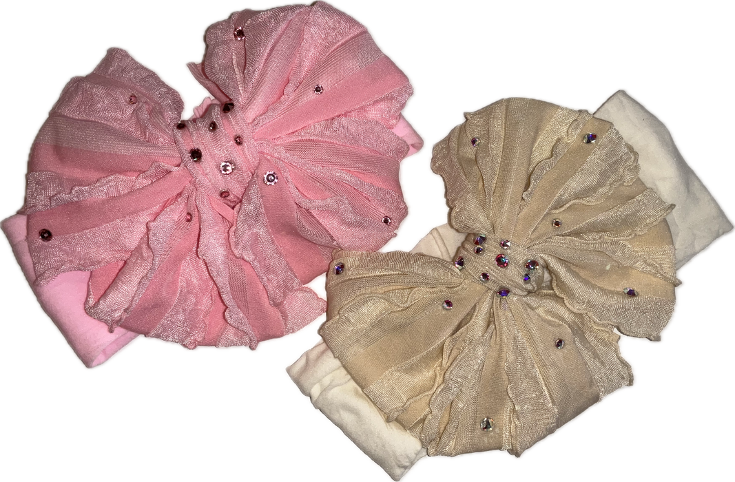 Rhinestone Ruffle Bow Headband image 0