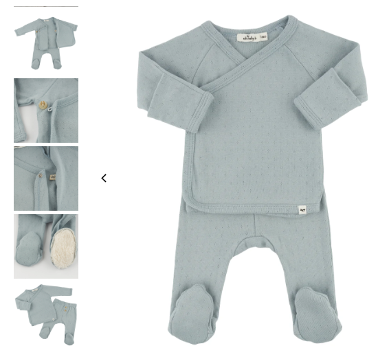 Pointelle Kimono Footie Set - Twinkle - Sky Blue 0-3 Mos