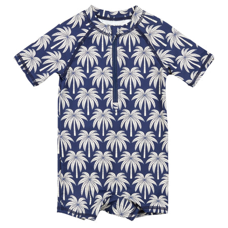Palm Paradise Zip-Up Swim Romper image 0