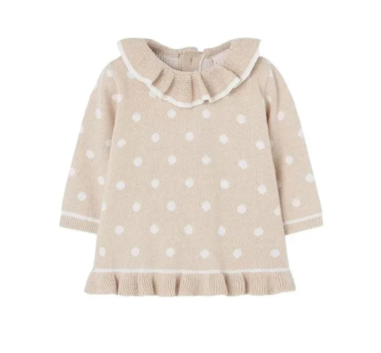 Polka Dot Knit Dress & Tights Set