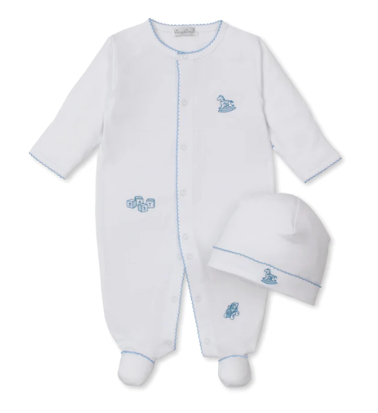 Classic Welcome Home Set – Blue Trim (with Hat)