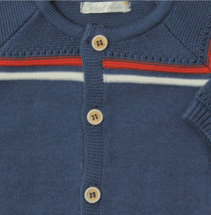 Navy Bubble w/ Collar Onesie & Cardigan image 6