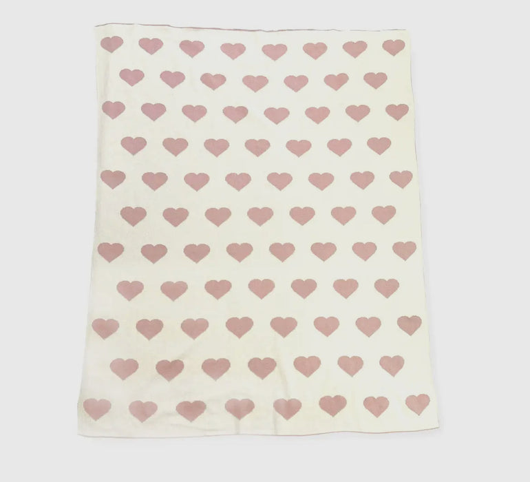 Knit Reversable Heart Blanket image 3