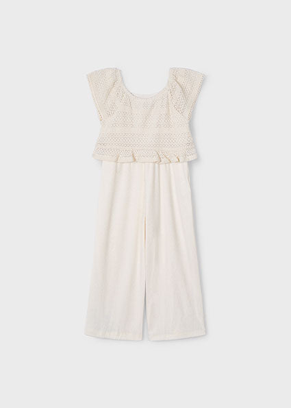 Elegant Ivory Crochet Jumpsuit image 1