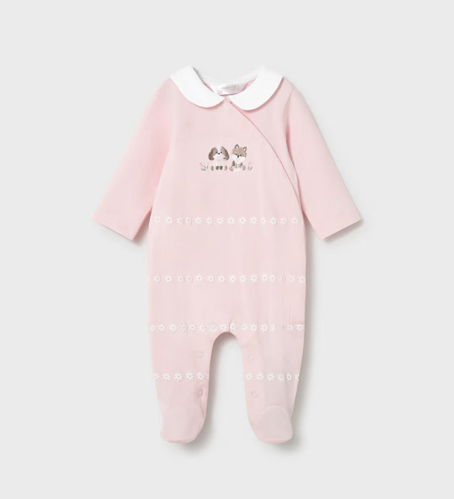 Mayoral Baby Girl Pink Puppy Footie Baby Rose