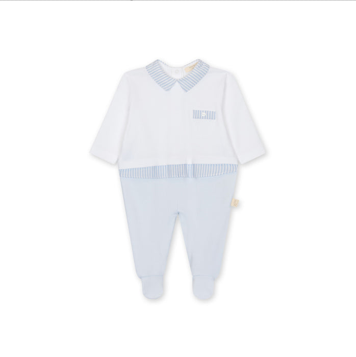 Striped Collar Footie & Bib Set