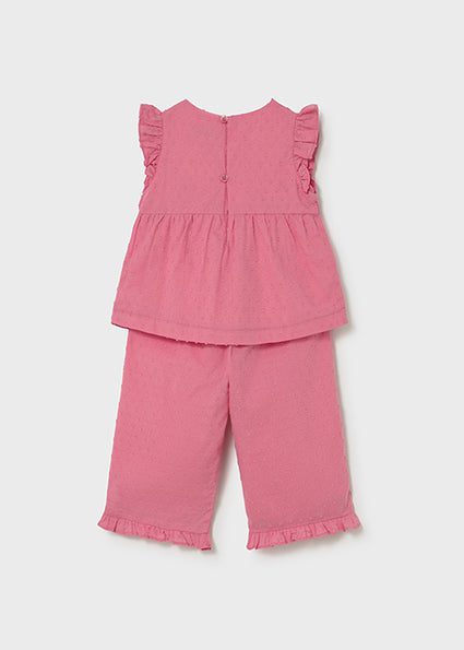 Mayoral Infant Girl Ruffle Top & Pant Set Geranium