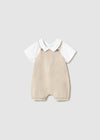 Tan Knit Bear Overalls image 0