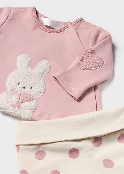 Pink Polka Dot Bunny 2pc Footie image 1