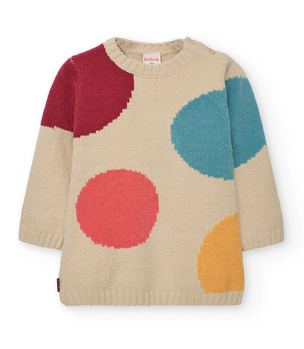 Rainbow Dot Sweater Dress & Tights Set