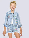 Sparkle & Shine Sequin Denim Shorts image 1