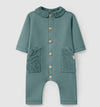 Blue-Green Corduroy Detail Romper image 0