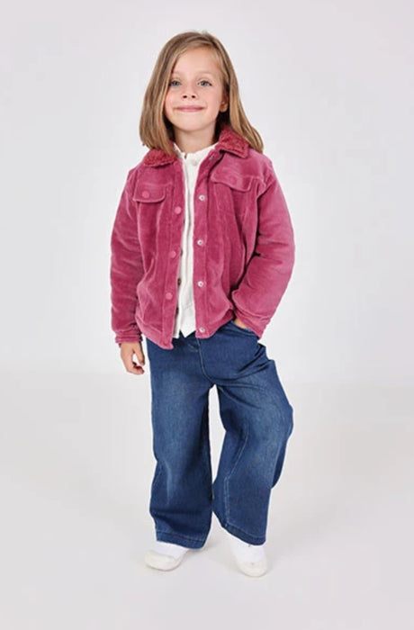 Mauve Cozy Cord Sherpa Jacket