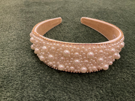 Pearl Headband w/ Gold Rhinestone Trim 2024 image 0