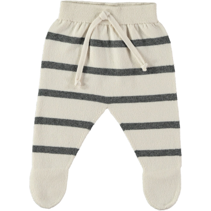 Short Sleeve Grey Striped Knit 2-piece Set image 1