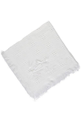 White Blanket with Fringe image 1