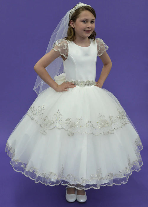 Elenor - Diamond White w/ Veil & Headband 2025 Bella Bow image 3