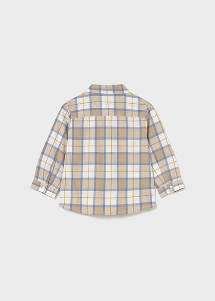 Blueberry Sand Plaid Shirt & Navy Corduroy Pant Set