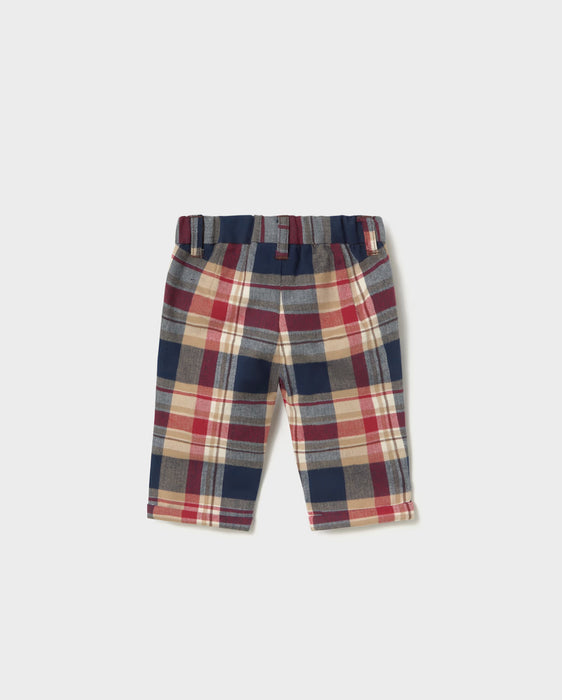 Infant Navy Cardigan & Plaid Pants Set