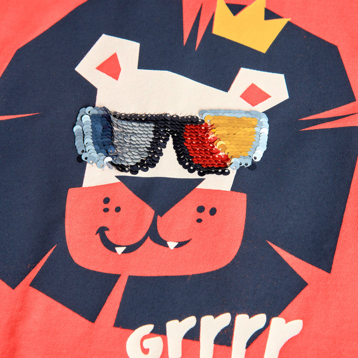 Cool King Lion Flip Sequin Tee image 1