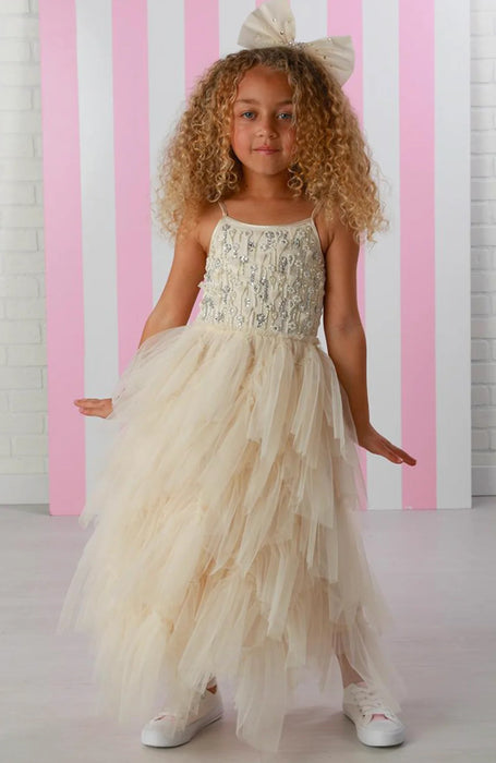 Rhinestone & Pearl Ivory Tulle Dress image 0
