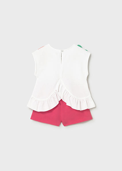 Mayoral Toddler Girl Fruit Print Short Set Hibiscus