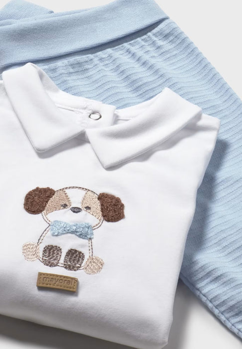 Mayoral Baby Boy Dog Footie Set Blue