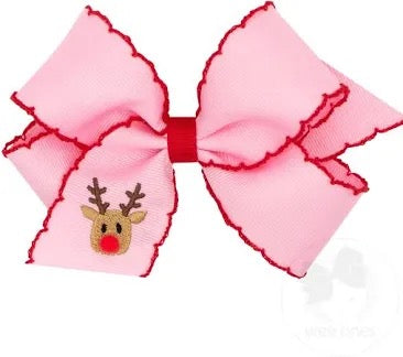 Pink Embroidered Christmas Bow image 4