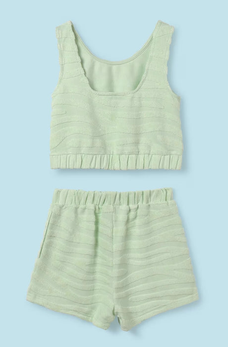 Mint Green Zebra Terry 2pc image 1