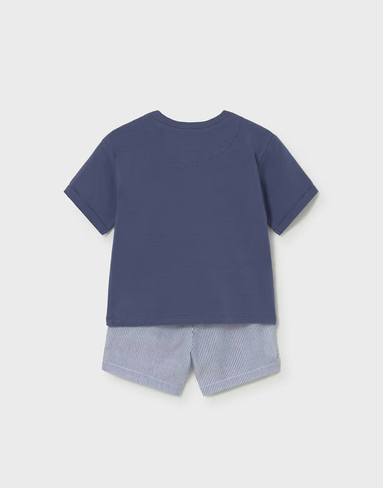 Mayoral Baby Giraffe Two-Piece Short Set Navy