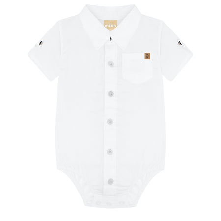 Classic Button-Up Bodysuit & Cargo Shorts Set image 0